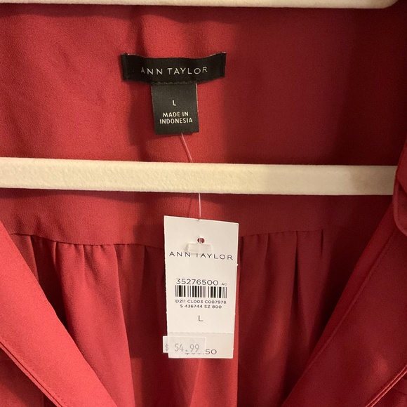 Red Silk Shirt - Ann Taylor - NWT - Picture 2 of 2
